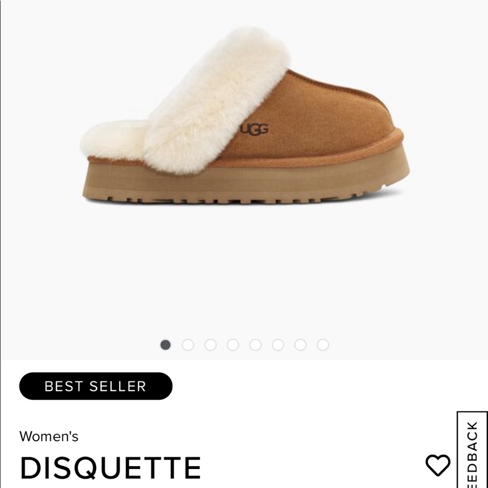 Ugg, Disquette Slipper, Chestnut, Size 8, NWT